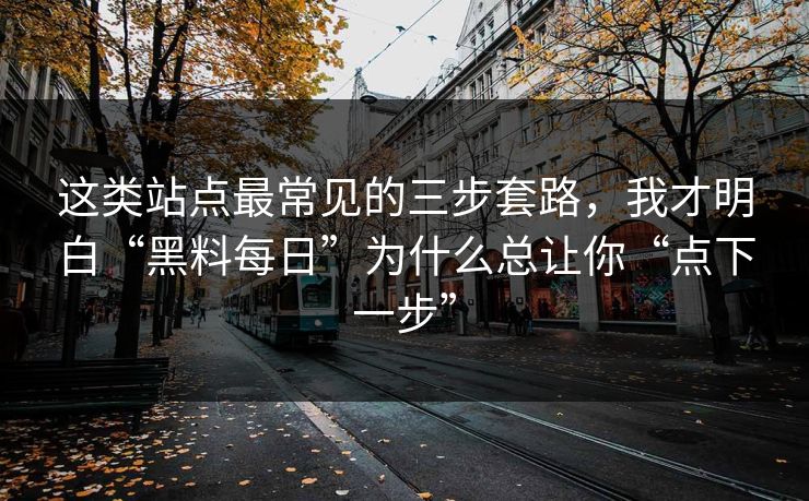 这类站点最常见的三步套路，我才明白“黑料每日”为什么总让你“点下一步”