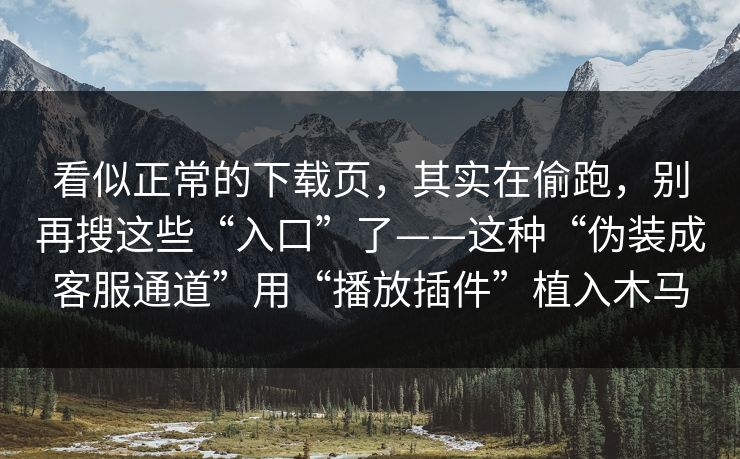 看似正常的下载页，其实在偷跑，别再搜这些“入口”了——这种“伪装成客服通道”用“播放插件”植入木马