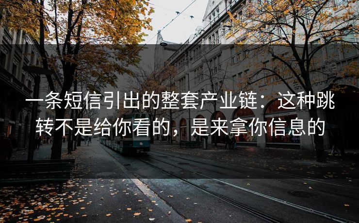 一条短信引出的整套产业链：这种跳转不是给你看的，是来拿你信息的